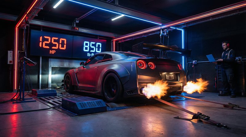 青柠视频跑车视频：GT-R马力测试